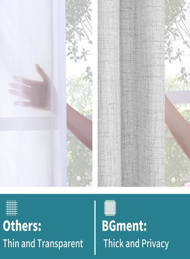 BGment Natural Faux Linen Curtains for Bedroom, Thick Linen Window Curtains for Living Room 2 Panels Set, Privacy Light Filtering Curtains & Drapes with Rod Pocket Back Tab, 52 x 63 Inch, Light Grey - Image 5