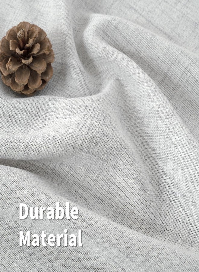 BGment Natural Faux Linen Curtains for Bedroom, Thick Linen Window Curtains for Living Room 2 Panels Set, Privacy Light Filtering Curtains & Drapes with Rod Pocket Back Tab, 52 x 63 Inch, Light Grey - Image 4