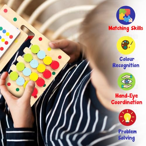 Wembley Wooden Toys Puzzle Game for Kids and Adult | Intelligence Brain Teaser | Colorful Tetris-Style Blocks on a Smooth Wooden Hexagon Board - Non Toxic - Image 3
