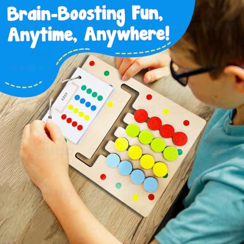 Wembley Wooden Toys Puzzle Game for Kids and Adult | Intelligence Brain Teaser | Colorful Tetris-Style Blocks on a Smooth Wooden Hexagon Board - Non Toxic - Image 5