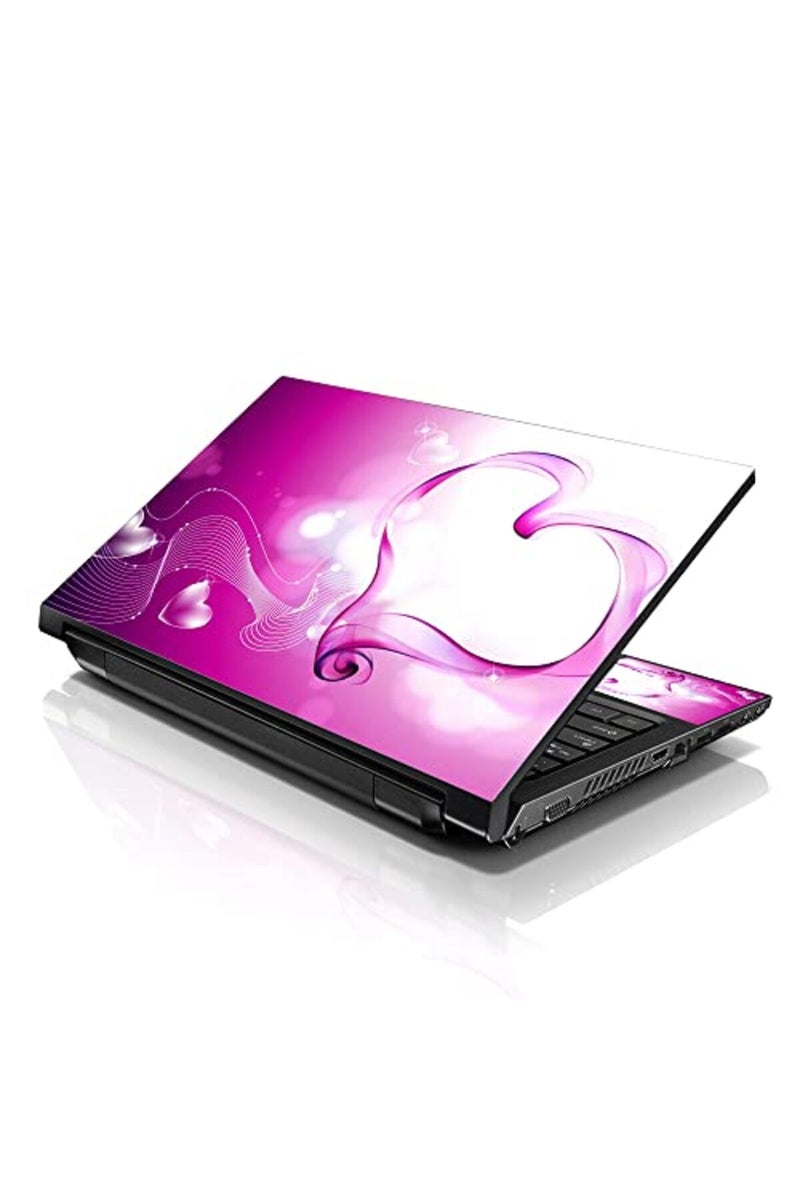 LSS 15 15.6 inch Laptop Notebook Skin Sticker Cover Art Decal Fits 13.3" 14" 15.6" 16" HP Dell Lenovo Apple Asus Acer Compaq (Free 2 Wrist Pad Included) Pink Heart - Image 2