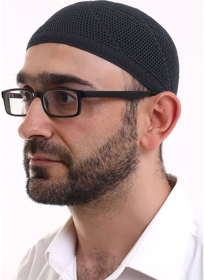 İhvan Online كاب رأس أسود محبوك من القطن بلويزة مكينة  - Image 1