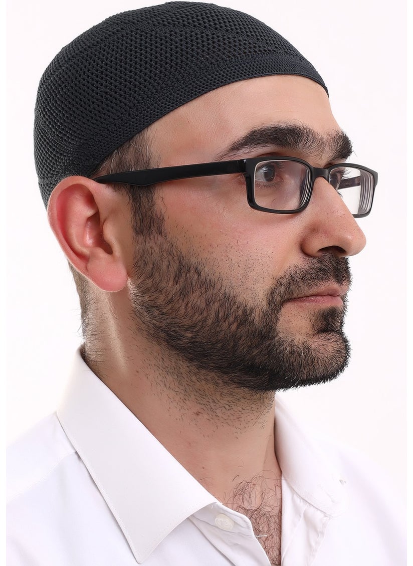 İhvan Online كاب رأس أسود محبوك من القطن بلويزة مكينة  - Image 2