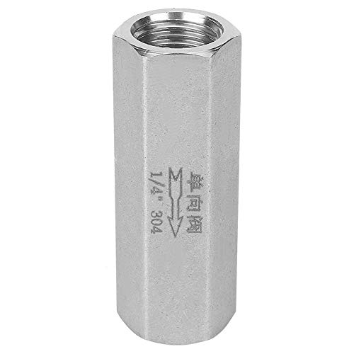 Marhynchus Air Check Valve Stainless Steel Hex BSPP Female Thread One Way Air Check Valve for Gas, Oil, Water Pipe Connection(1/4”) Check Valve air Compressor Check Valve 1/4 Inch One Way Check Valve - Image 1
