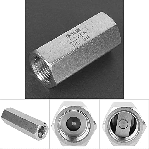 Marhynchus Air Check Valve Stainless Steel Hex BSPP Female Thread One Way Air Check Valve for Gas, Oil, Water Pipe Connection(1/4”) Check Valve air Compressor Check Valve 1/4 Inch One Way Check Valve - Image 2