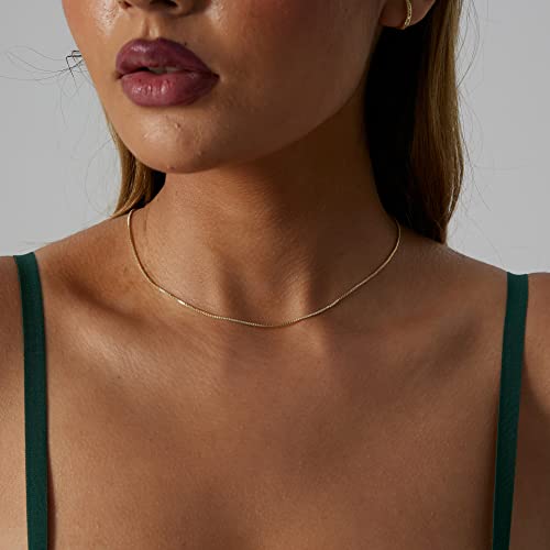 BERISO 14K Gold/Silver Plated Choker Necklace for Women Shining Dots Station Gold Chain Necklace Beads Sparkle Chain Necklace Link Chain Exquisite Jewelry for women - Image 3