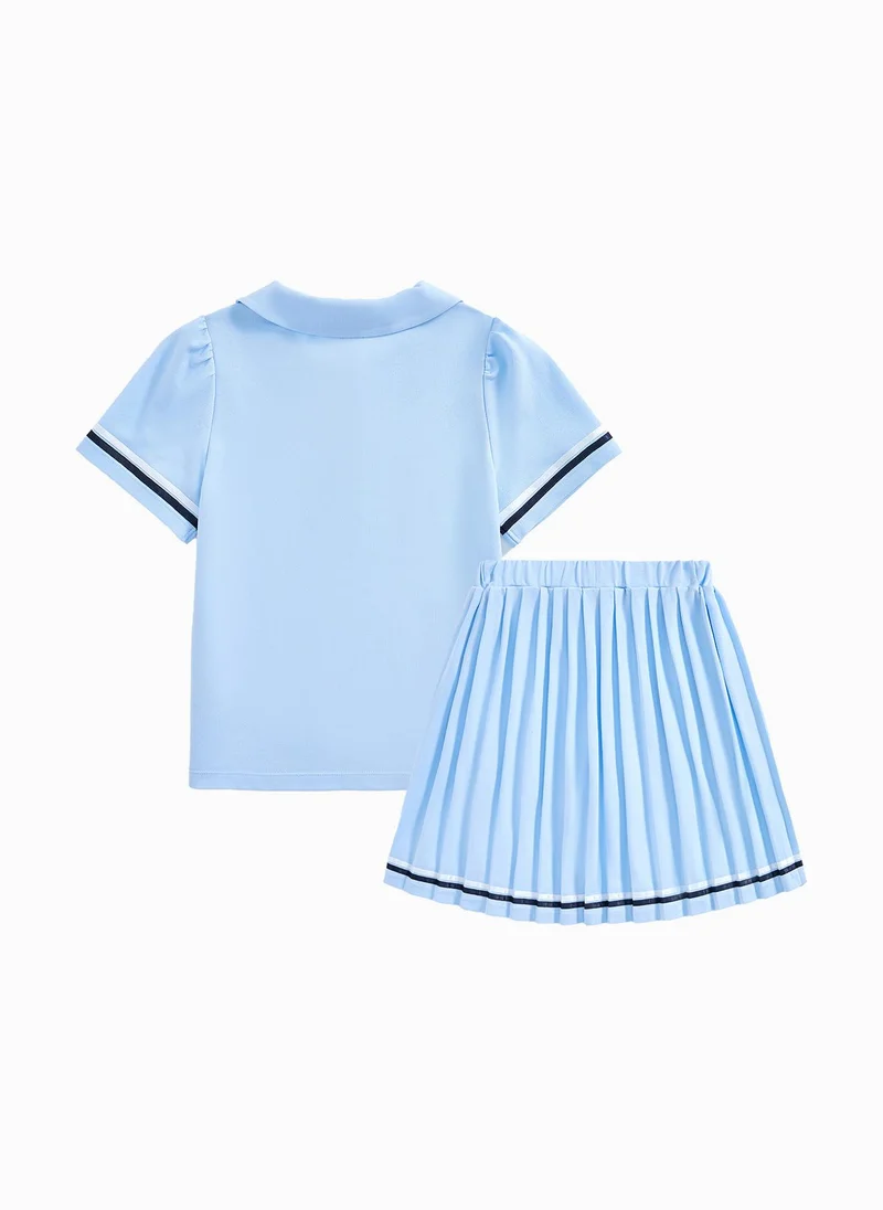 بالابالا Kids Girl Knit Short Sleeve Suit