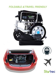 STARMED STARMED Electric Power Wheelchair, Folding, Black, Lightweight, Automatic Adjustment, Fully Lying & Easy To Carry - Elderly-Disabled  - Image 3