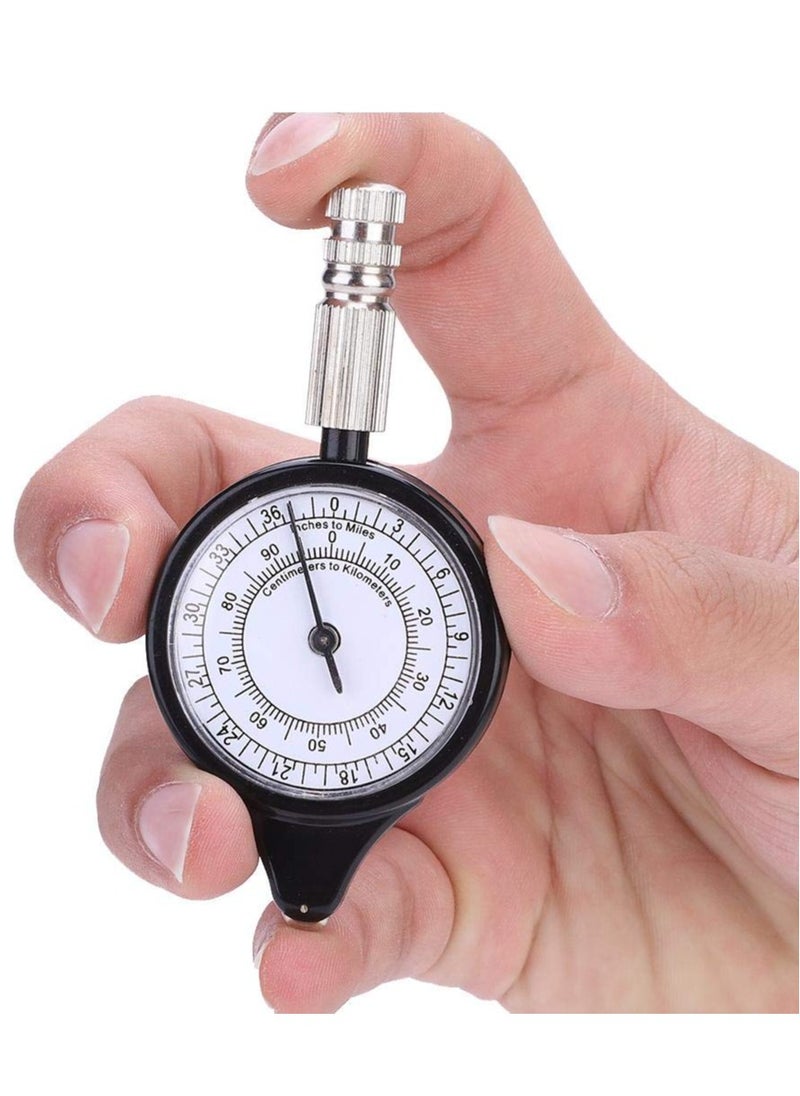 SYOSI - 2 in 1 Map Measurer, Mini Cam Map Measuring Gauge Range Finder Meter, Rangefinder Odometer Distance Calculator, Metal Wheel Map Wheel Distance Measuring Tool - Image 1