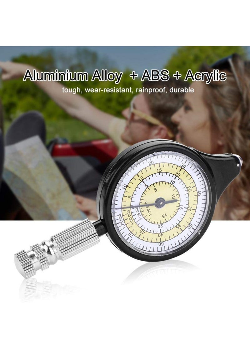 SYOSI - 2 in 1 Map Measurer, Mini Cam Map Measuring Gauge Range Finder Meter, Rangefinder Odometer Distance Calculator, Metal Wheel Map Wheel Distance Measuring Tool - Image 1