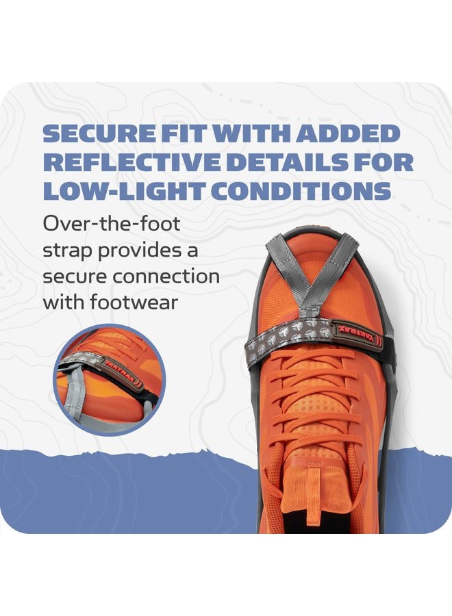 Yaktrax Run Traction Cleats for Snow and Ice, Gray/Red, Small (8161) - Image 4