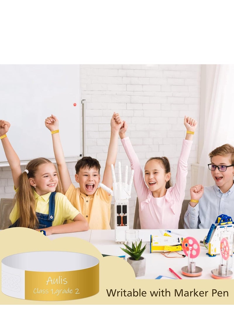 SYOSI أساور معصم للفعاليات ٣٠٠ قطعة نيون ورقية للفعاليات حفلة أرجوانية بالجملة أشرطة الذراع أساور مقاومة للماء للأندية خفيفة الوزن الحفلات والمهرجانات والمعارض ذهبية - Image 2