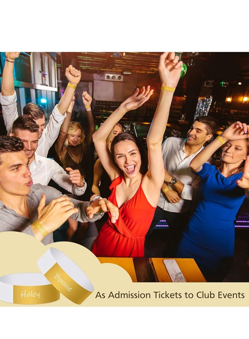 SYOSI أساور معصم للفعاليات ٣٠٠ قطعة نيون ورقية للفعاليات حفلة أرجوانية بالجملة أشرطة الذراع أساور مقاومة للماء للأندية خفيفة الوزن الحفلات والمهرجانات والمعارض ذهبية - Image 3