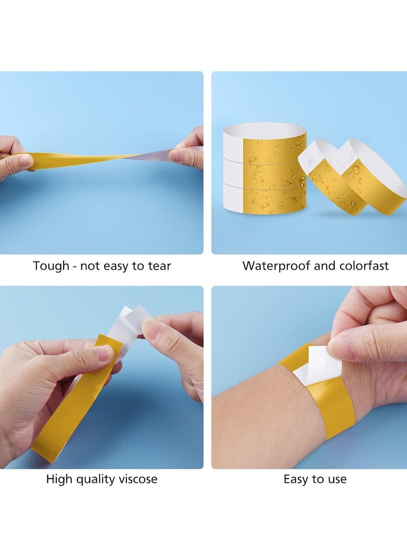 SYOSI أساور معصم للفعاليات ٣٠٠ قطعة نيون ورقية للفعاليات حفلة أرجوانية بالجملة أشرطة الذراع أساور مقاومة للماء للأندية خفيفة الوزن الحفلات والمهرجانات والمعارض ذهبية - Image 5