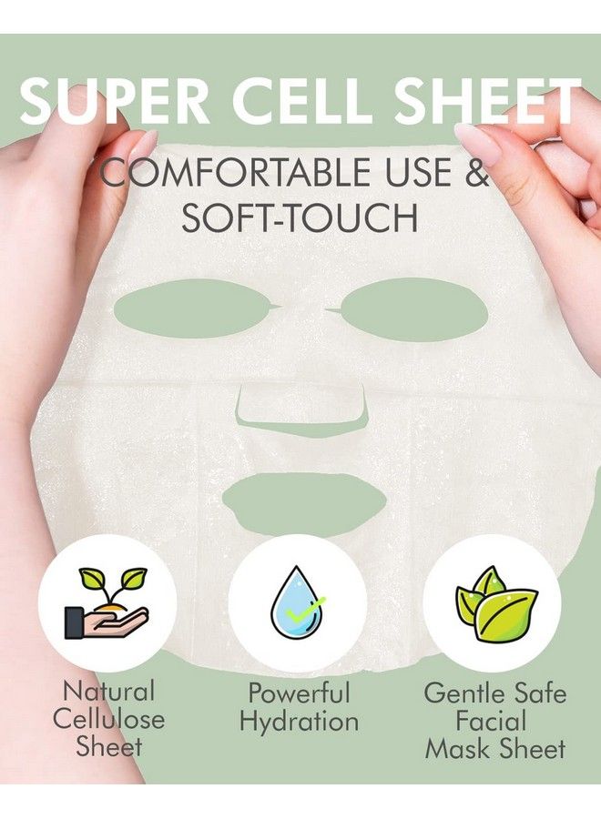DERMAL Super Food Face Masks Skincare 12 Pack Facial Sheet Mask For A Glowing Refreshing Skin Moisturizing Sheet Masks For Face Enriched With Natural Ingredients For All Skin Types  - Image 5