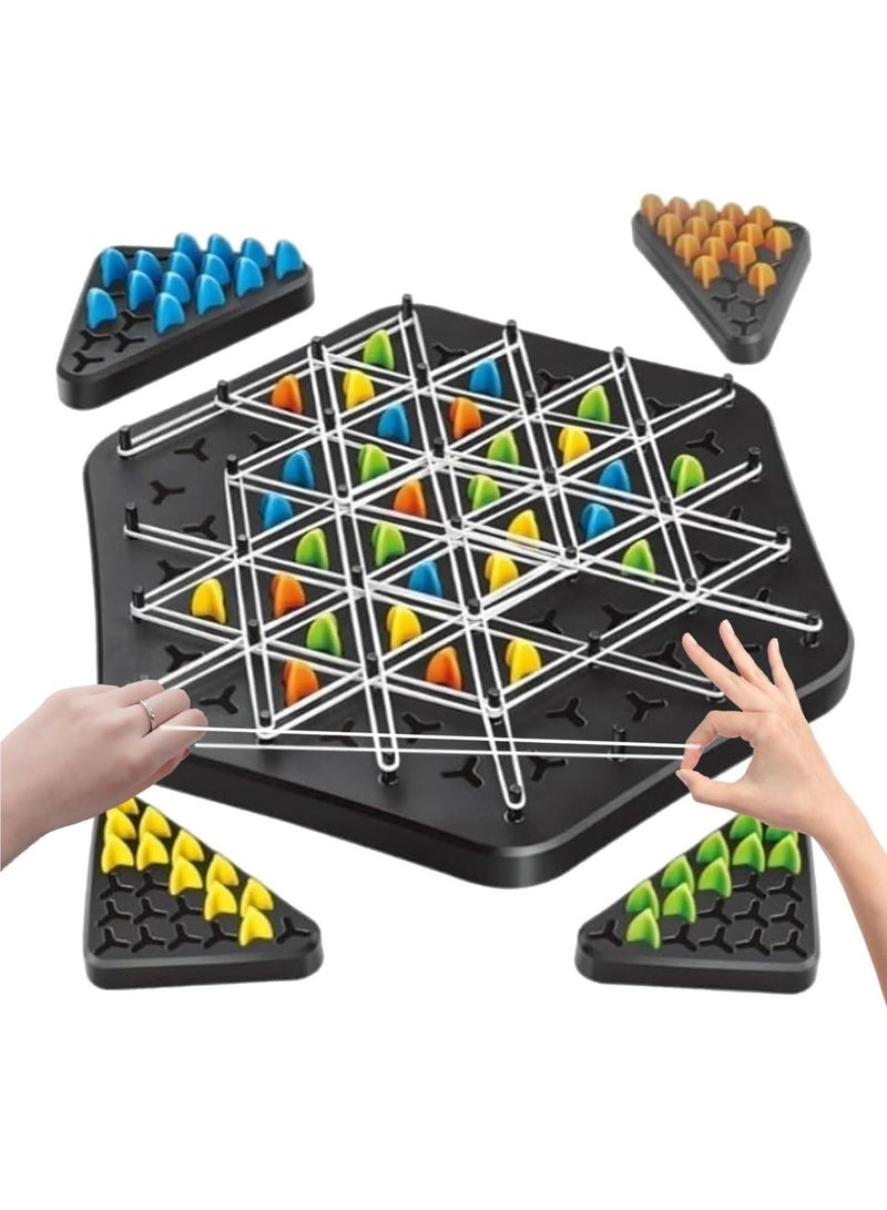 Generic Interactive triangle chain chess Geoboard Puzzle Game Triggle for Kids and Adults – Colorful Peg & Rubber Band Brain Teaser – STEM Educational Toy for Creativity and Logic - Image 1