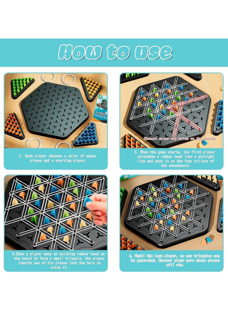 Generic Interactive triangle chain chess Geoboard Puzzle Game Triggle for Kids and Adults – Colorful Peg & Rubber Band Brain Teaser – STEM Educational Toy for Creativity and Logic - Image 3