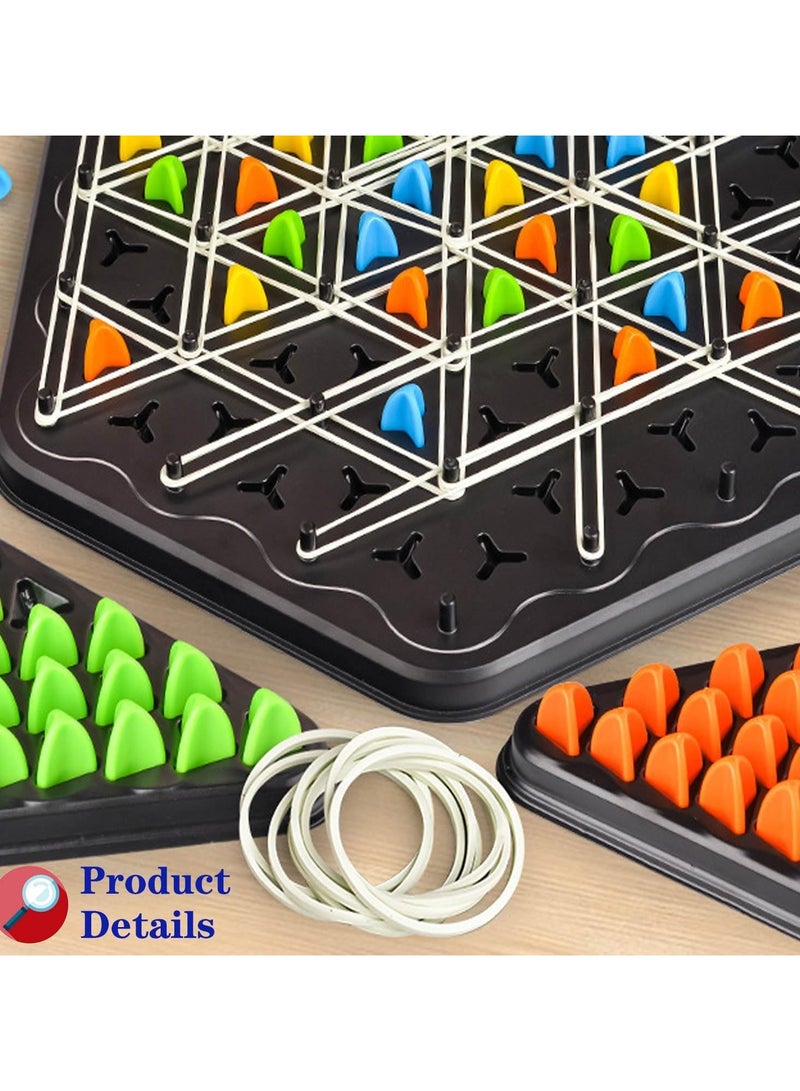 Generic Interactive triangle chain chess Geoboard Puzzle Game Triggle for Kids and Adults – Colorful Peg & Rubber Band Brain Teaser – STEM Educational Toy for Creativity and Logic - Image 2