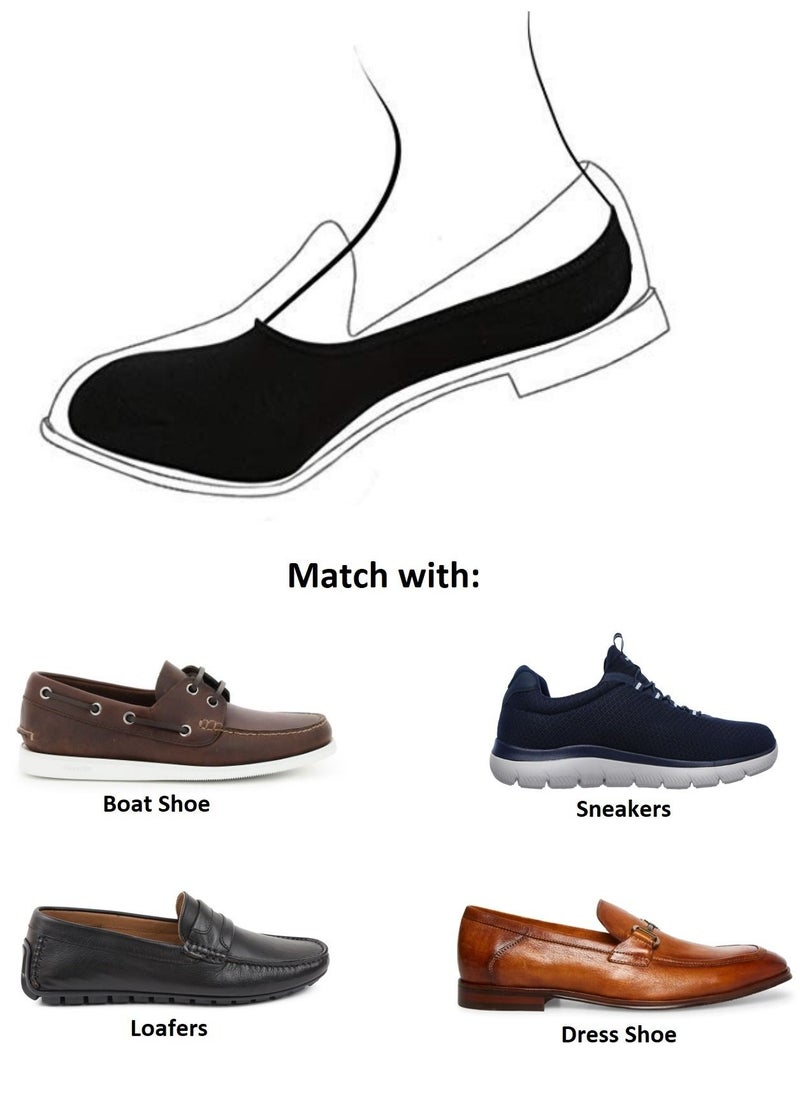 Tango 6 Pairs mens no show socks - cotton non-slip loafer sock - invisible liners - free size EU 40 to 46  - Image 3