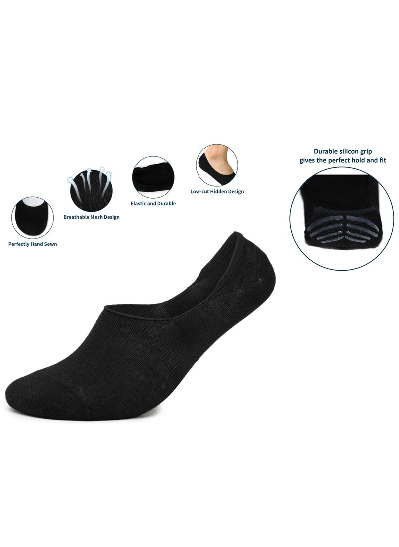 Tango 6 Pairs mens no show socks - cotton non-slip loafer sock - invisible liners - free size EU 40 to 46  - Image 2
