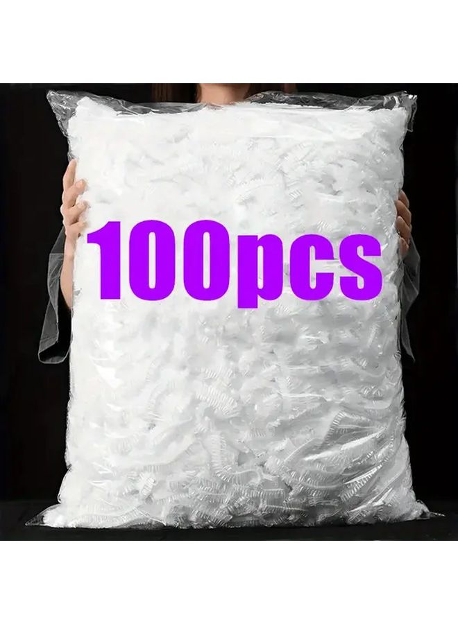White Disposable Thickened Elastic Food Fresh Keeping Film Covers 500pcs Kitchen Storage - Image 2