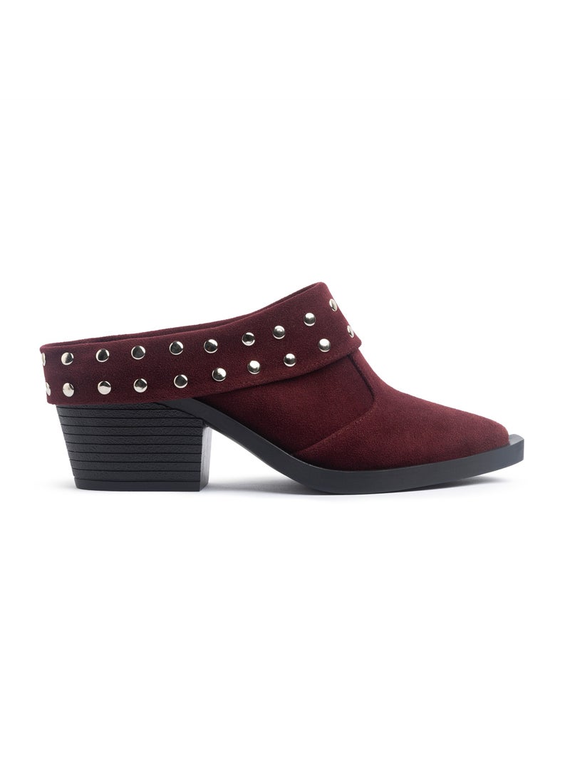 TGS Studded Suede Heel Mules  - Image 1