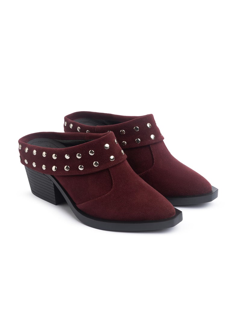 TGS Studded Suede Heel Mules  - Image 2