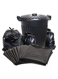 SNH Packing Garbage Bag Black 65x95 Biodegradable Trash Bags Compostable Kitchen Bin Liners Vest Handy Trash Bags For Home Office Trash Can Grocery Bag Trash Plastic Bag Pack Of 20 Pieces  - Image 1