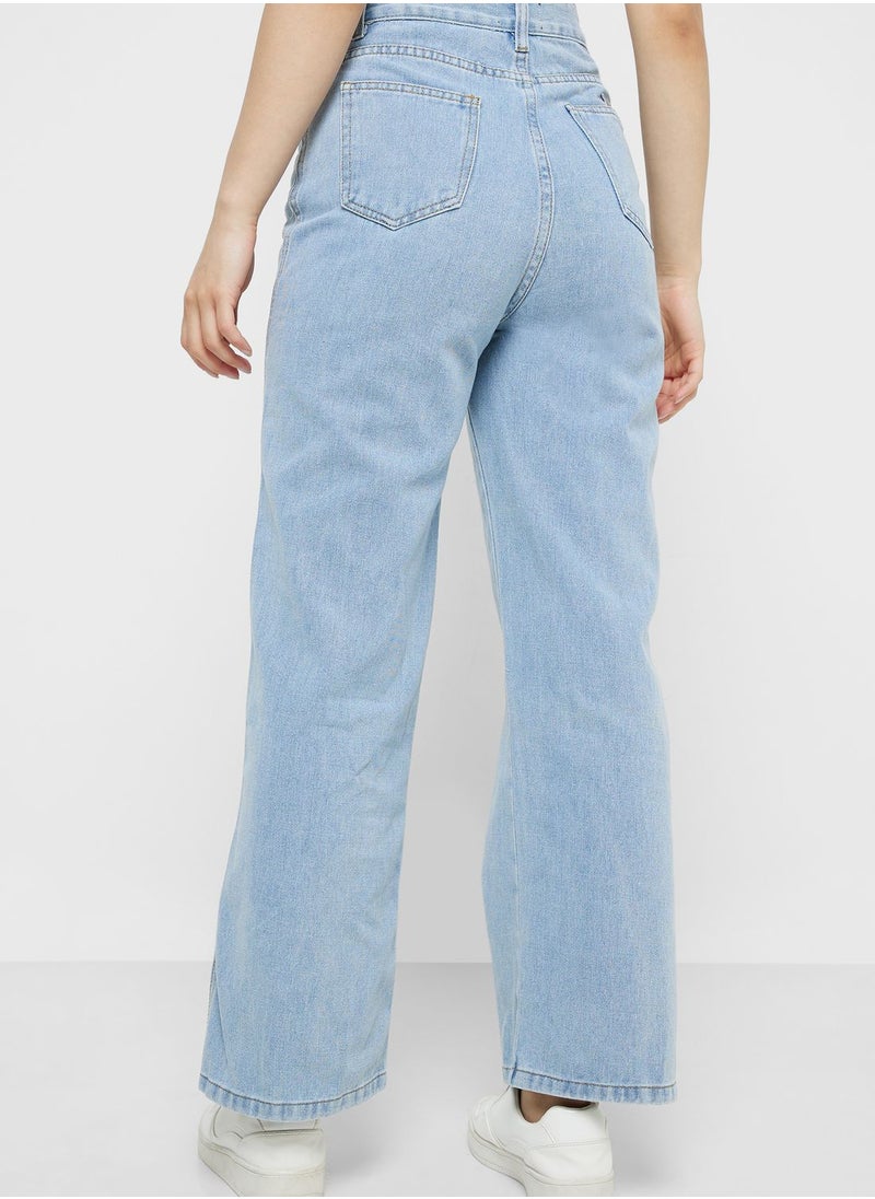 Ginger - Boyfriend Fit Jeans With Side Slit - Image 1