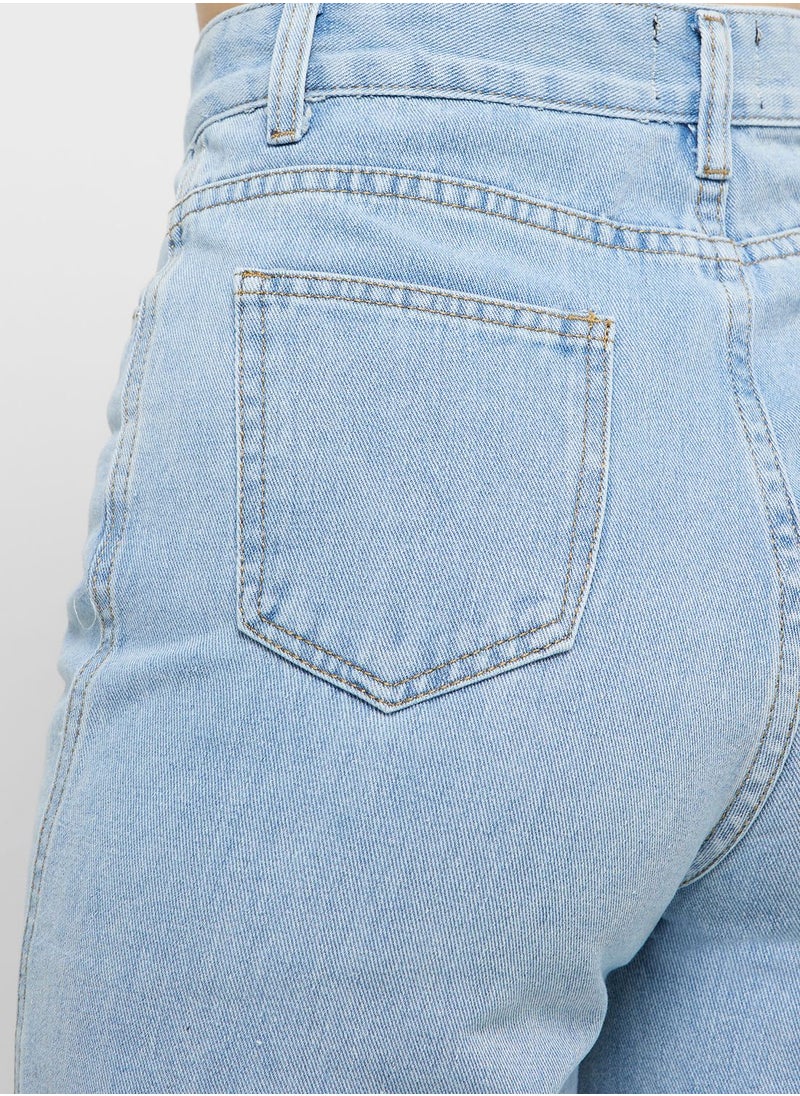 Ginger - Boyfriend Fit Jeans With Side Slit - Image 1