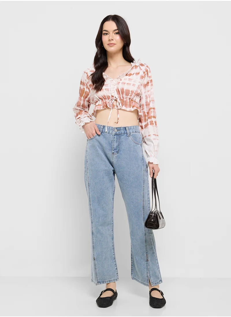 Ginger Boyfriend Fit Jeans With Side Slit