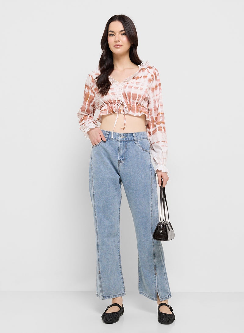 Ginger Boyfriend Fit Jeans With Side Slit - Image 2