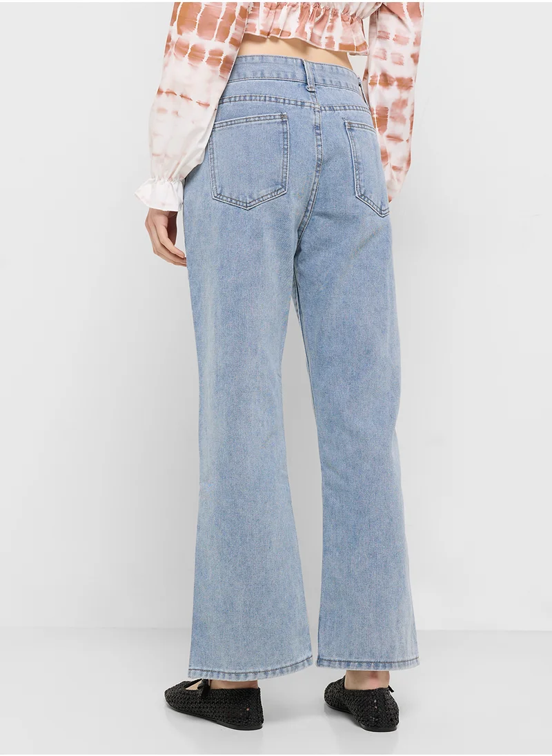 Ginger Boyfriend Fit Jeans With Side Slit