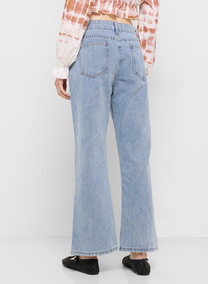 Ginger Boyfriend Fit Jeans With Side Slit - Image 3