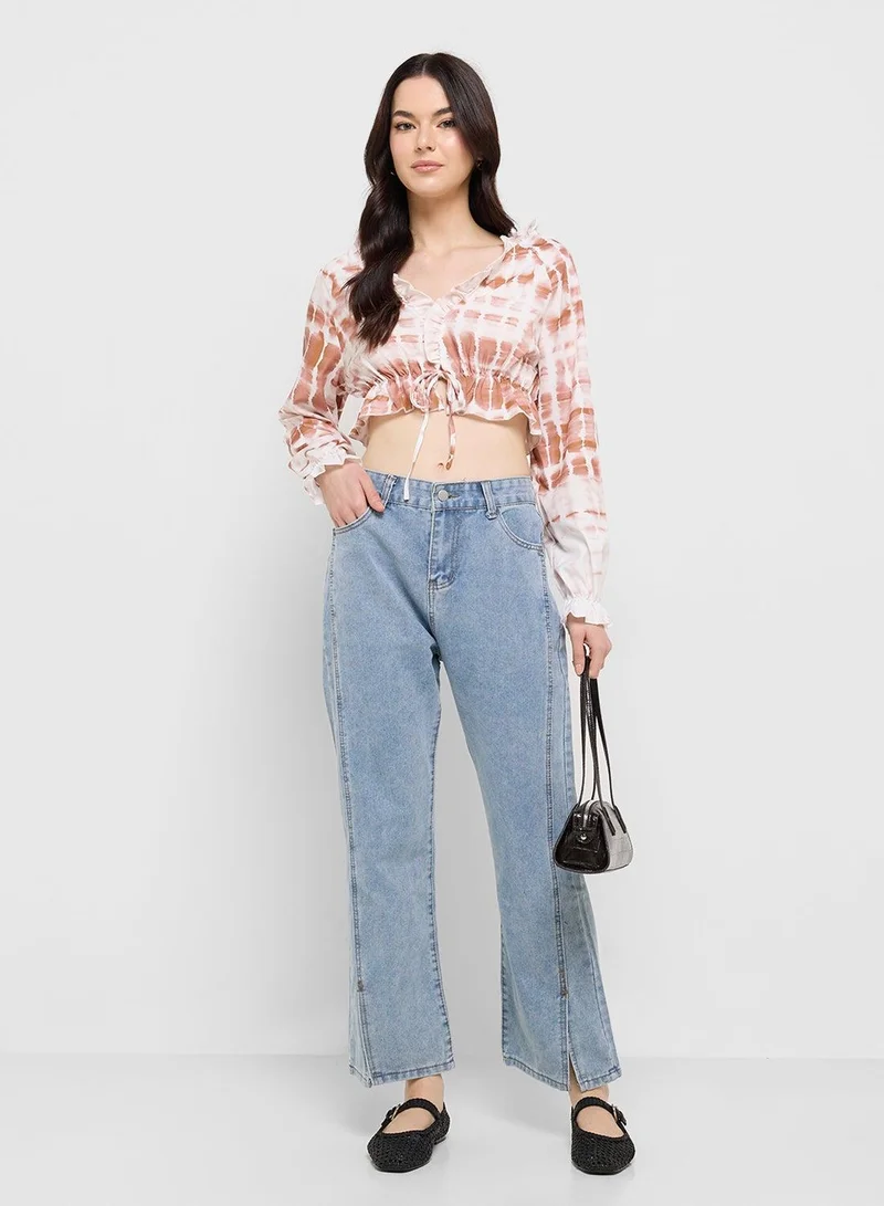 Ginger  Boyfriend Fit Jeans With Side Slit for Women | Best Price UAE