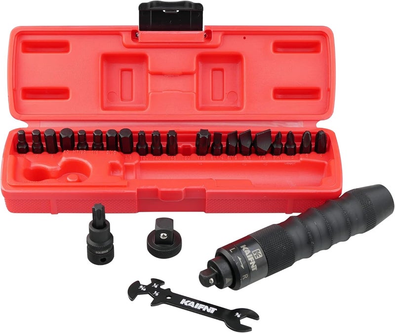 KAIFNT K504 Heavy Duty Manual Impact Driver Set, 3/8-Inch 1/2-Inch, 25-Piece - Image 1