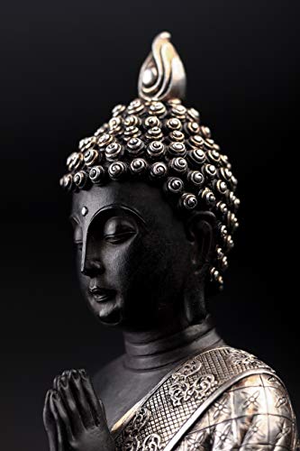 JORAE Seated Buddha Statue Buddhism Thai Meditating Home and Garden Decorative Sculpture Praying Collectibles Figurines, 9.5 in, Polyresin - Image 3