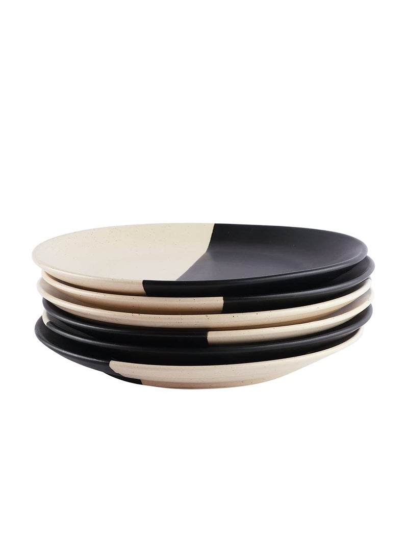 miah decor Handcrafted Ceramic Quarter Plates 7 DiaSet of 6 Microwave Dishwasher Safe he RaatDin Stoneware Collection - Image 3