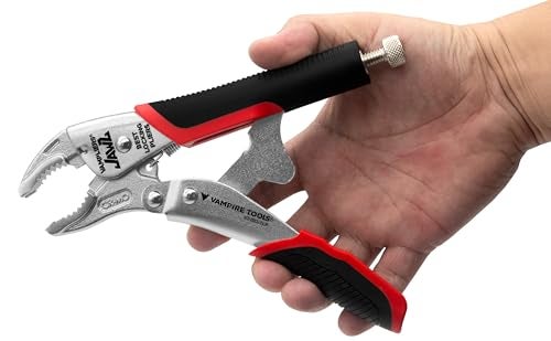 VAMPLIERS 7.5" Vise Grip Heavy Duty Locking Pliers with Screw Extractor Curved Jaws. Professional Grade. Secure Hold, Quick Release. Grip & Remove Stripped/Stuck Screws in seconds. - Image 1