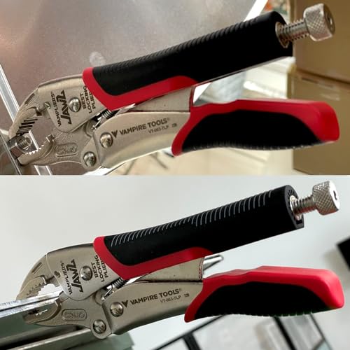 VAMPLIERS 7.5" Vise Grip Heavy Duty Locking Pliers with Screw Extractor Curved Jaws. Professional Grade. Secure Hold, Quick Release. Grip & Remove Stripped/Stuck Screws in seconds. - Image 5