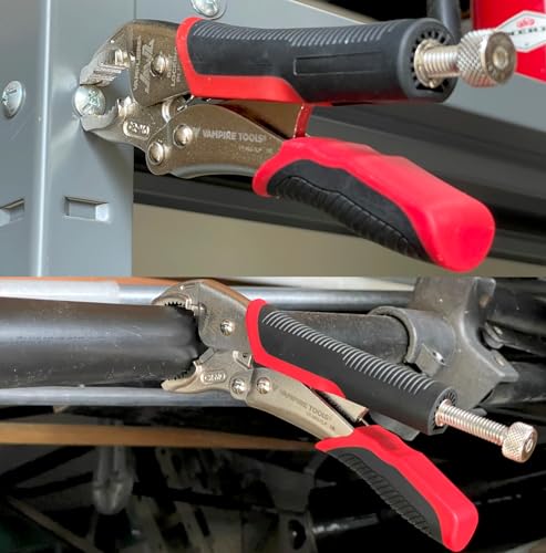 VAMPLIERS 7.5" Vise Grip Heavy Duty Locking Pliers with Screw Extractor Curved Jaws. Professional Grade. Secure Hold, Quick Release. Grip & Remove Stripped/Stuck Screws in seconds. - Image 3