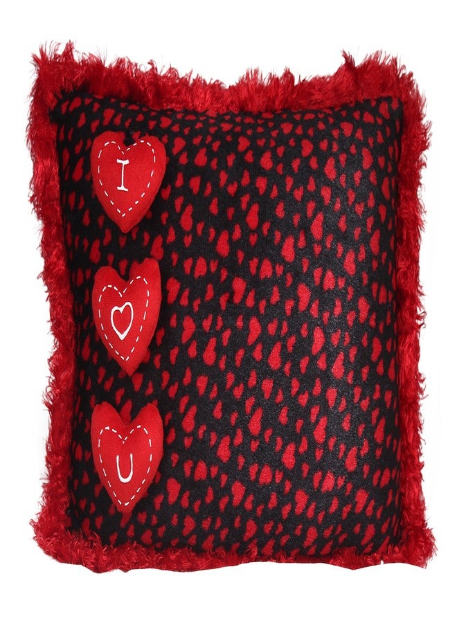 Tickles Valentine Heart Print Pillow Cushion Soft Stuffed Plush Toy Gifts for Boys & Girls Wedding Anniversary Birthday Valentine's Day (Size: 40 cm Color: Red) - Image 1
