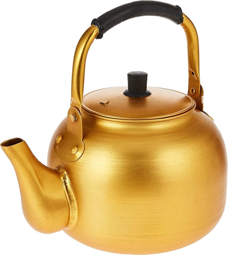 ALSAQER Yellow Kettle 3 Litre | Stove Top Tea Kettle,Golden Kettle,Karak Kettle,Camping Kettle,Coffee Aluminium Pot Ideal for Home Office,Camping & Hotel (3 Litre) - Image 2