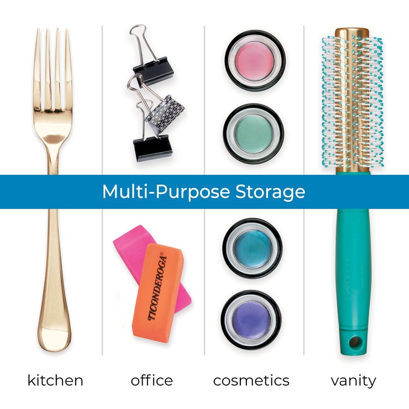 InterDesign iDesign Linus Plastic Kitchen Drawer Utensil Organizer, Divided Storage Container for Silverware, Spatulas, Gadgets, 3.8" x 10.5" x 2" - Clear - Image 5