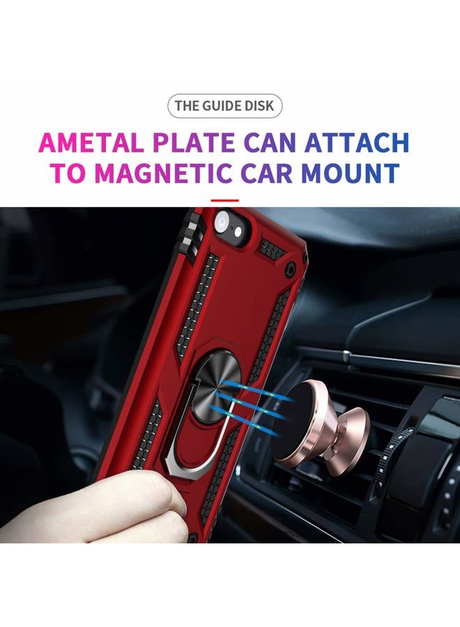 ULAK Compatible with iPod Touch 7/6/5 Case with 2 HD Screen Protectors, Hybrid Rugged Shockproof Cover with Built-in Kickstand for iPod Touch 7th/6th/5th Generation (Red) - Image 5