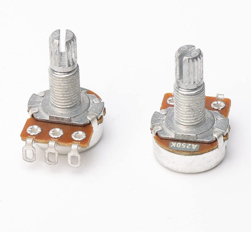 Swhmc A250K Ohm Guitar Potentiometer, 6mm Long Knurled Split Shaft Audio Pots, Pack of 10, Replacement for Electric Guitar Volume Tone Controls - Image 3