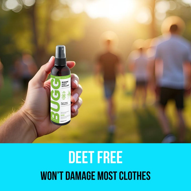BUGGINS Original - Insect Repellent - Gnats & Mosquitoes, DEET Free, Non-Greasy - 4 oz Pump Spray Bottle - Image 2