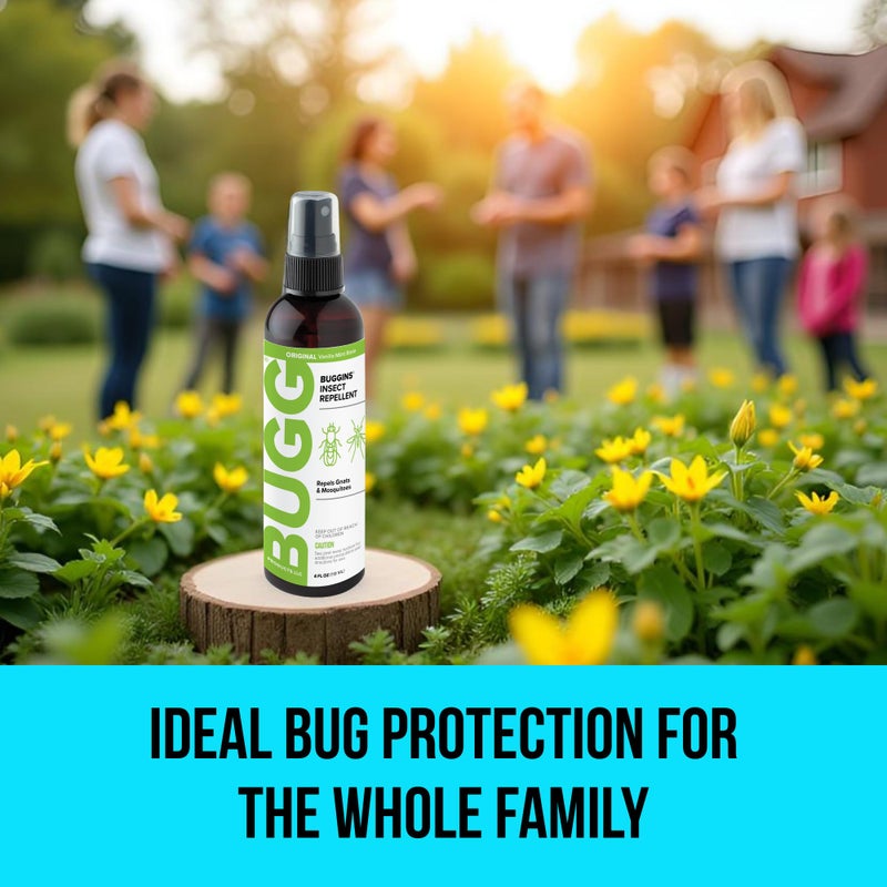 BUGGINS Original - Insect Repellent - Gnats & Mosquitoes, DEET Free, Non-Greasy - 4 oz Pump Spray Bottle - Image 5