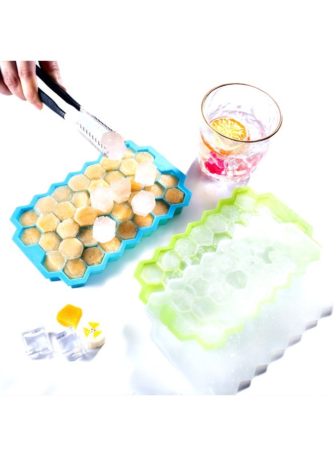 قالب مكعبات ثلج على شكل خلية نحل، مصنوع من السيليكون الخالي من مادة BPA، متعدد الألوان - Image 4