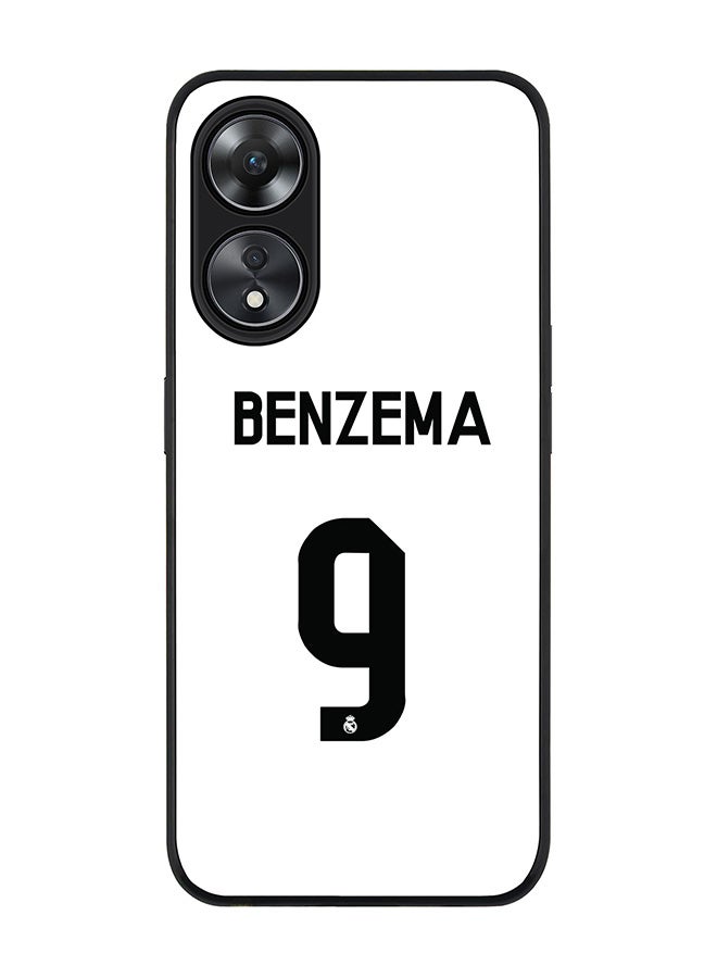 Stylizedd Rugged Black edge case for Oppo A78 5G / Oppo A58 5G Slim fit Soft Case Flexible Rubber Edges Anti Drop TPU Gel Thin Cover -  Benzema Real Jersey - Image 1